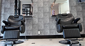 Hair Stylists in Rotorua - Barber area- Black Chairs